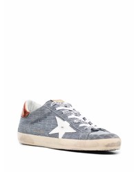 hellblaue Wildleder niedrige Sneakers von Golden Goose