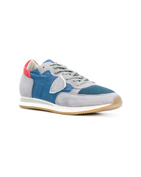 hellblaue Wildleder niedrige Sneakers von Philippe Model