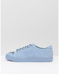 hellblaue Wildleder Turnschuhe von Asos