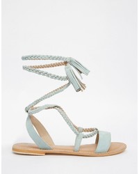 hellblaue Wildledersandalen von Asos