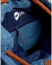 hellblauer bedruckter Jeans Rucksack von Mi-pac