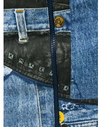 hellblauer bedruckter Midirock aus Jeans von Christian Dior Vintage