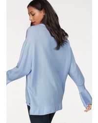 hellblauer bedruckter Oversize Pullover von Cotton Candy