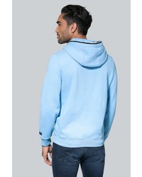 hellblauer bedruckter Pullover mit einem Kapuze von Camp David