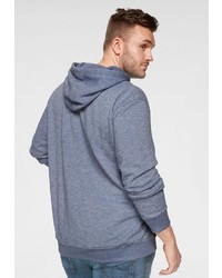 hellblauer bedruckter Pullover mit einem Kapuze von Jack & Jones