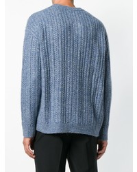 hellblauer bedruckter Pullover mit einem Rundhalsausschnitt von Kenzo