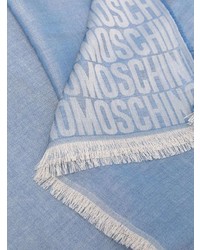 hellblauer bedruckter Schal von Moschino