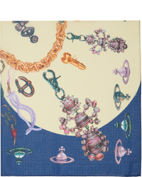 hellblauer bedruckter Seideschal von Vivienne Westwood