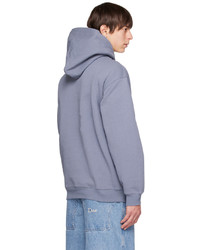 hellblauer bestickter Pullover mit einem Kapuze von Dime