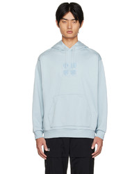 hellblauer bestickter Pullover mit einem Kapuze von Li-Ning