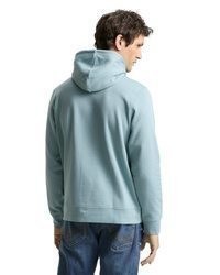 hellblauer bestickter Pullover mit einem Kapuze von Tom Tailor