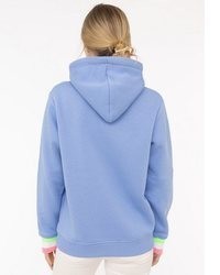 hellblauer bestickter Pullover mit einer Kapuze von ZWILLINGSHERZ