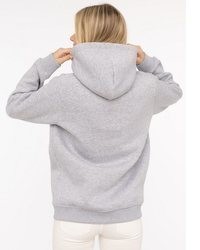hellblauer bestickter Pullover mit einer Kapuze von ZWILLINGSHERZ