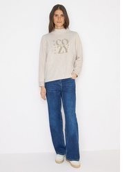 hellblauer bestickter Pullover von Cecil