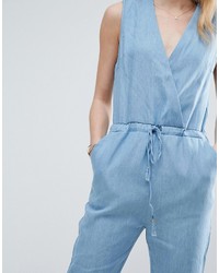 hellblauer Chambray Jumpsuit