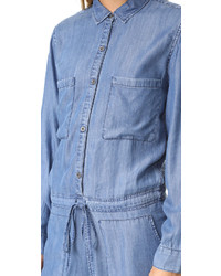 hellblauer Chambray kurzer Jumpsuit von Rails