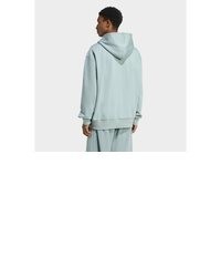 hellblauer Fleece-Pullover mit einem Kapuze von adidas Sportswear