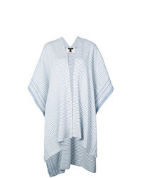 hellblauer horizontal gestreifter Poncho