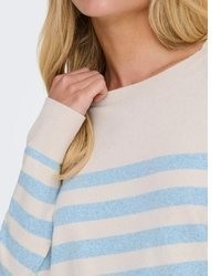 hellblauer horizontal gestreifter Pullover von Only