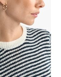 hellblauer horizontal gestreifter Pullover von RICHROYAL