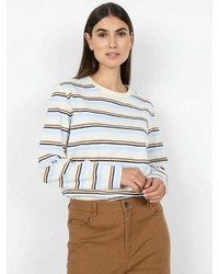 hellblauer horizontal gestreifter Pullover von Soyaconcept