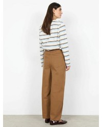 hellblauer horizontal gestreifter Pullover von Soyaconcept