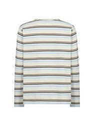 hellblauer horizontal gestreifter Pullover von Soyaconcept