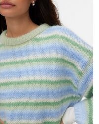 hellblauer horizontal gestreifter Pullover von Vero Moda