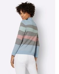 hellblauer horizontal gestreifter Pullover von Witt