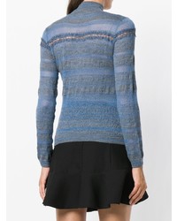 hellblauer horizontal gestreifter Rollkragenpullover von Ermanno Scervino