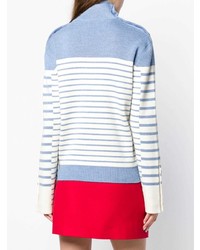 hellblauer horizontal gestreifter Rollkragenpullover von JW Anderson