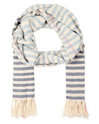 hellblauer horizontal gestreifter Schal von Ichi
