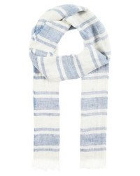 hellblauer horizontal gestreifter Schal von Max Mara