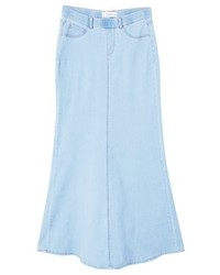 hellblauer Jeans Maxirock von Mango