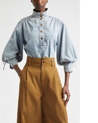 hellblauer Jeanspullover