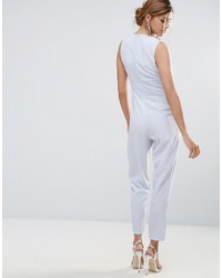 hellblauer Jumpsuit aus Satin von Asos