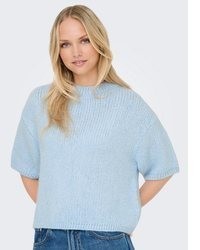 hellblauer Kurzarmpullover von Jdy