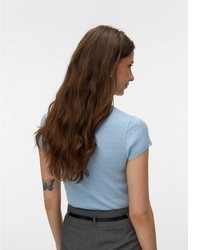 hellblauer Kurzarmpullover von Vero Moda