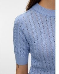 hellblauer Kurzarmpullover von Vero Moda