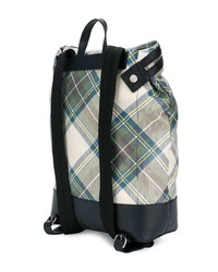 hellblauer Leder Rucksack mit Schottenmuster von Vivienne Westwood