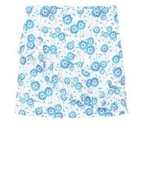 hellblauer Minirock mit Blumenmuster von Mango