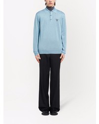 hellblauer Polo Pullover von Prada