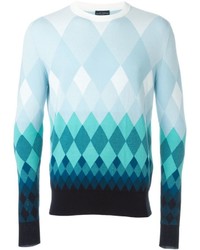 hellblauer Pullover mit Argyle-Muster von Ballantyne