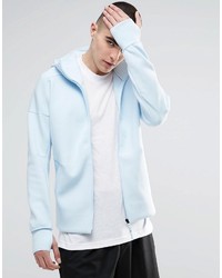 hellblauer Pullover mit einem Kapuze von adidas