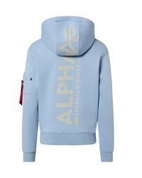 hellblauer Pullover mit einem Kapuze von Alpha Industries
