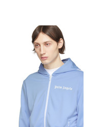 hellblauer Pullover mit einem Kapuze von Palm Angels