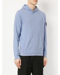 hellblauer Pullover mit einem Kapuze von Stone Island