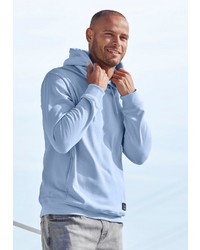 hellblauer Pullover mit einem Kapuze von John Devin