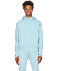 hellblauer Pullover mit einem Kapuze von John Elliott