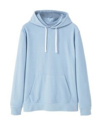 hellblauer Pullover mit einem Kapuze von Mango